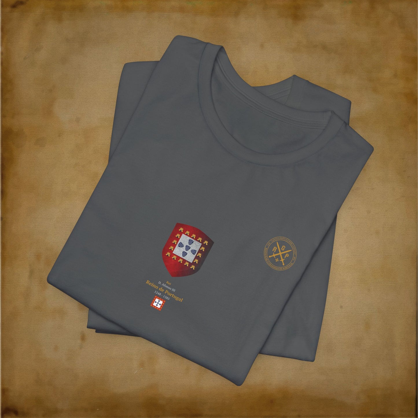 T-Shirt - Escudo Bandeira Reino de Portugal - D. Afonso III - 1248 a 1385