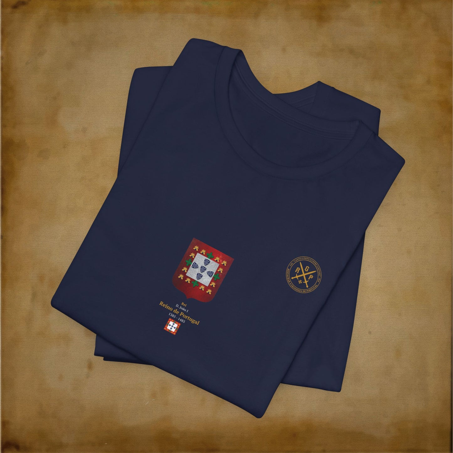 T-Shirt - Escudo Bandeira Reino de Portugal - D. João I - 1385 a 1485