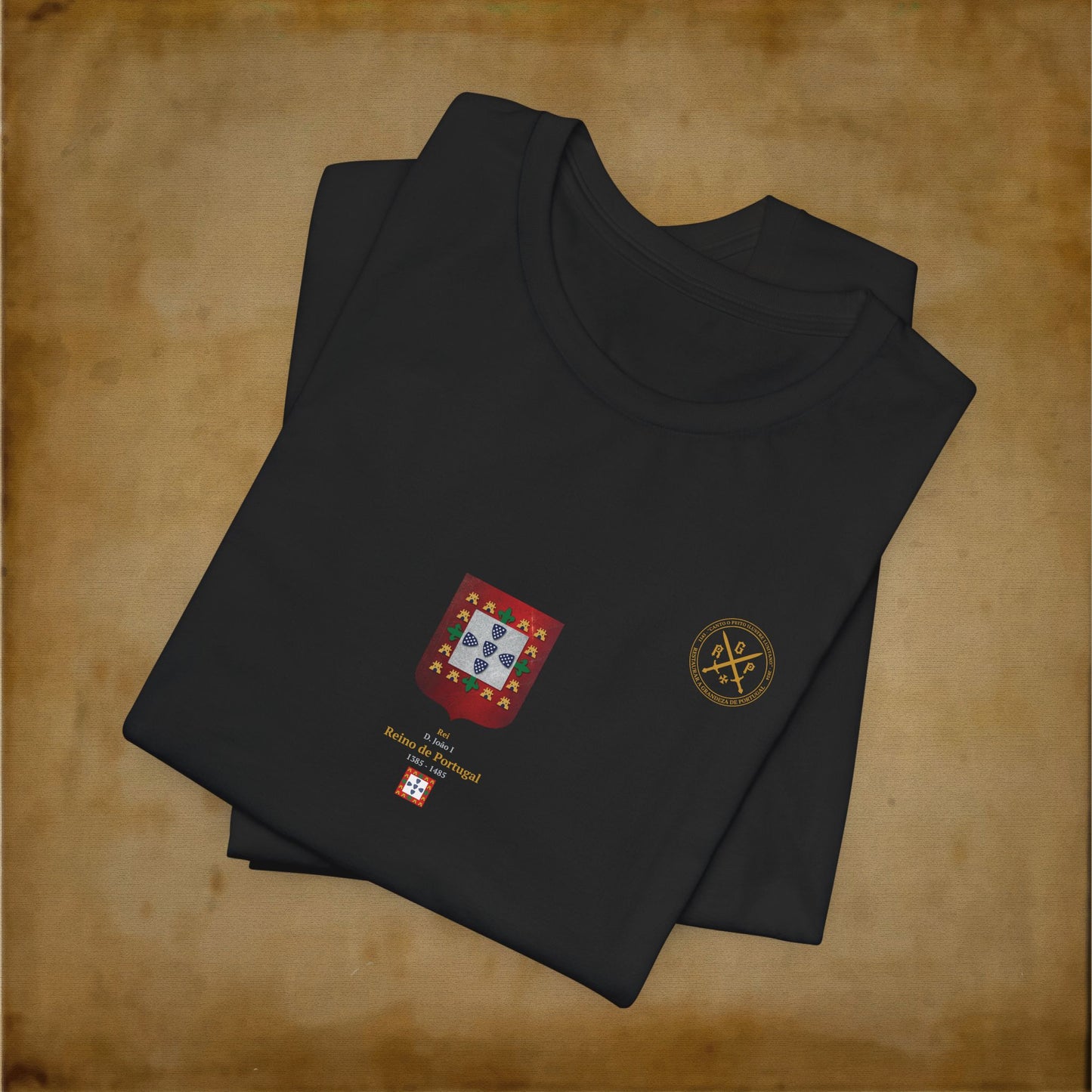 T-Shirt - Escudo Bandeira Reino de Portugal - D. João I - 1385 a 1485