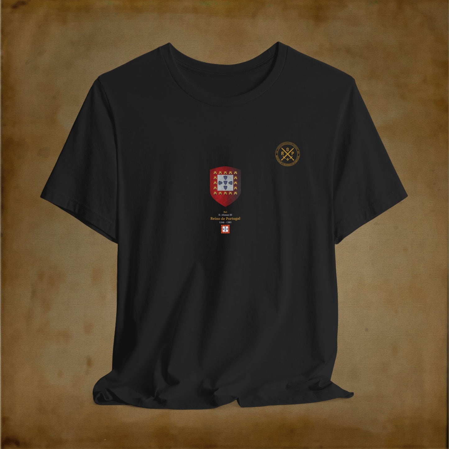 T-Shirt - Escudo Bandeira Reino de Portugal - D. Afonso III - 1248 a 1385