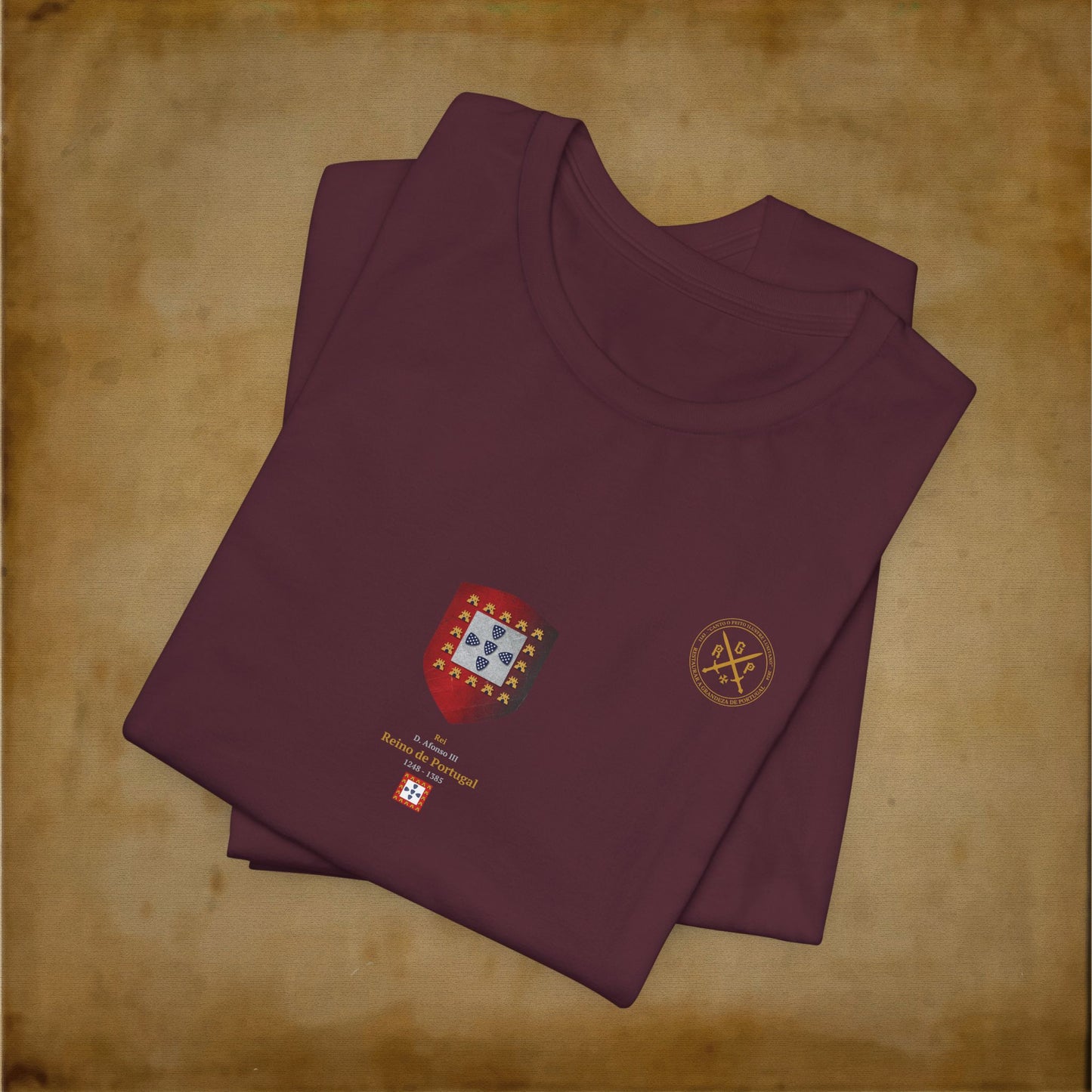 T-Shirt - Escudo Bandeira Reino de Portugal - D. Afonso III - 1248 a 1385